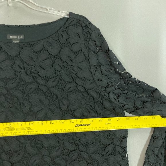 J.Jill Wear ever Beautiful Black Lace Long Sleeve Dress Stretch Classic Career - Picture 3 of 7